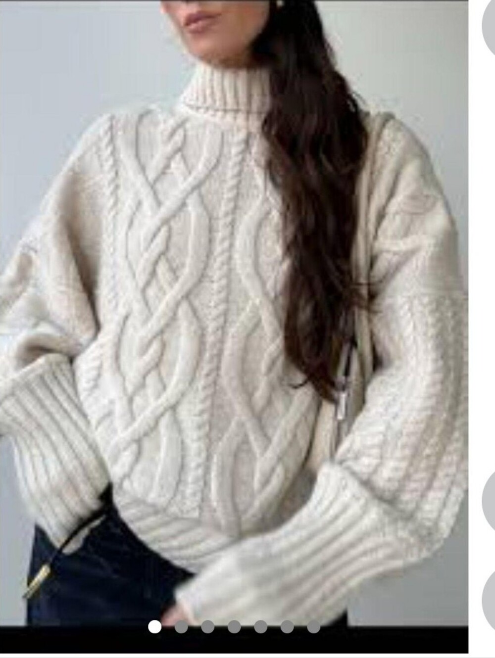 Banana Republic Chunky Knit Wool Sweater Turtle Neck Oversized Ribbed Sleeves S